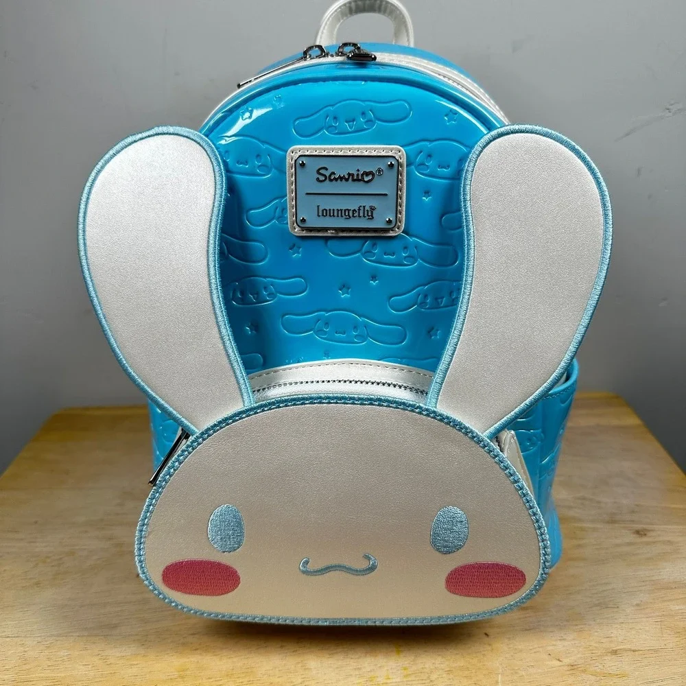 Loungefly Sanrio Cinnamaroll Mini Backpack Blue Debossed Moveable Ears Gift NEW‎